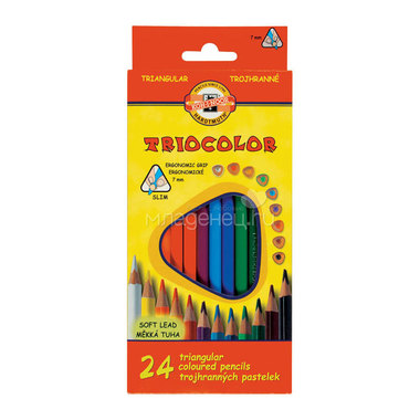 Набор карандашей цветных KOH-I-NOOR TRIOCOLOR 24 цвета 0