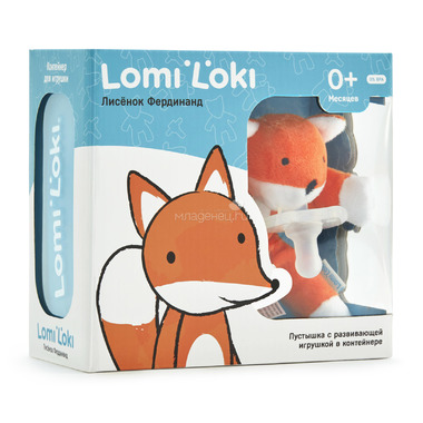 Пустышка Lomi Loki с развивающей игрушкой Силиконовая (с 0 мес) Лисенок Фердинанд 1