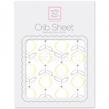 Простынь SwaddleDesigns Fitted Crib Sheet Yellow Lolli Fleur 0
