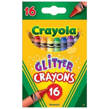 Карандаши восковые Crayola С блестками, 16 штук 0
