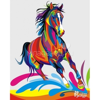 Рисование по номерам Фабрика творчества на картоне Цветная лошадь 0