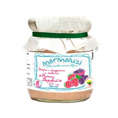 Пюре Marmaluzi фруктовое 125 гр Десерт с йогуртом и ягодами Расти Здоровый (с 8 мес) 0