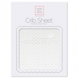 Простынь SwaddleDesigns Fitted Crib Sheet Pstl. Pink Dot