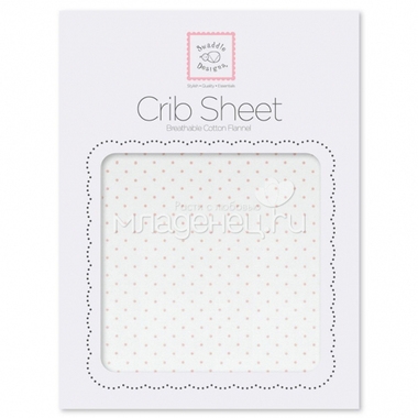 Простынь SwaddleDesigns Fitted Crib Sheet Pstl. Pink Dot 0
