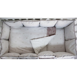 Комплект в кроватку ByTwinz с бортиками-подушками 6 предметов Лилии
