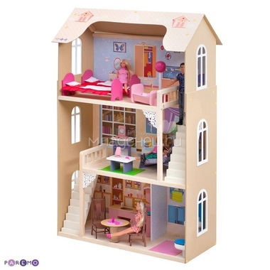 Кукольный домик PAREMO Шарм: 16 предметов мебели, 2 лестницы 1