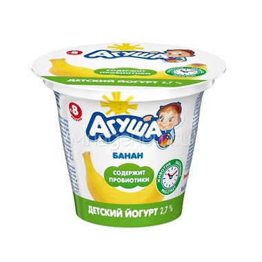 Йогурт Агуша 90 мл Банан (с 8 мес) 0