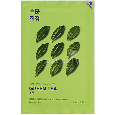 Маска тканевая для лица Holika Holika Pure Essence противовоспалительная, зеленый чай (20 мл) 0