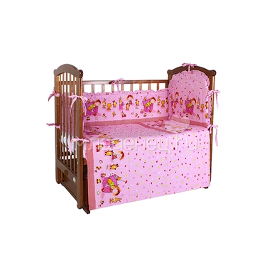 Комплект в кроватку Ангелочки 5420 из 4 предметов Розовый 0