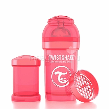 Бутылочка Twistshake 180 мл Антиколиковая (с 0 мес) персиковая 3
