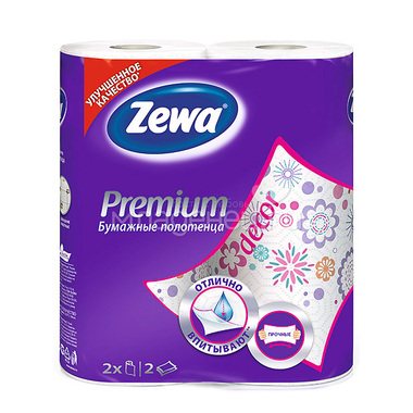 Полотенца бумажные Zewa Премиум Декор 2 шт 1