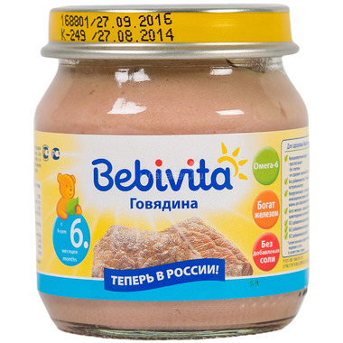 Пюре Bebivita мясное 100 гр Говядина (с 6 мес) 0