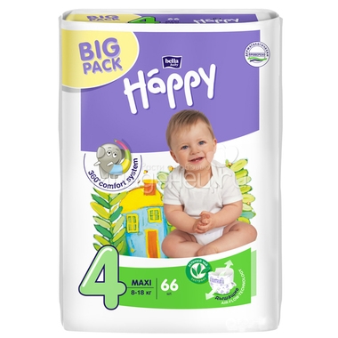 Подгузники Bella Baby Happy Maxi 8-18 кг (66 шт) 0