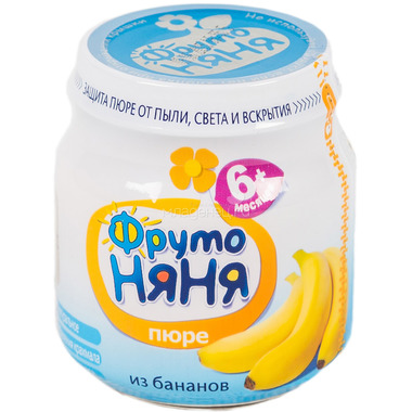 Пюре Фрутоняня фруктовое 100 гр Банан без сахара (с 6 мес) 0