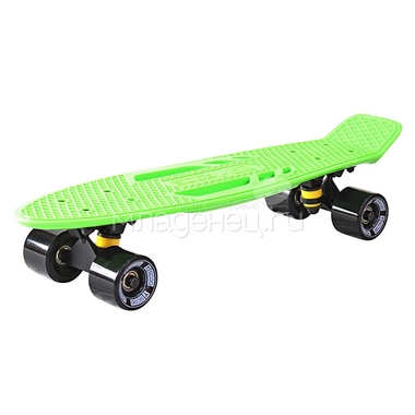Скейтборд Y-SCOO Skateboard Fishbone с ручкой 22" винил 56,6х15 с сумкой Green/Black 1