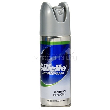 Дезодорант-антиперспирант Gillette 150 мл Sensitive в аэрозольной упаковке 0