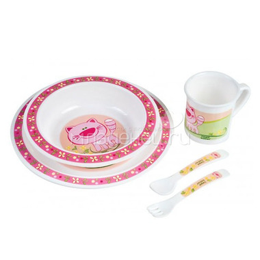 Набор посуды Canpol Babies Пластиковый розовый (с 12 мес) 0