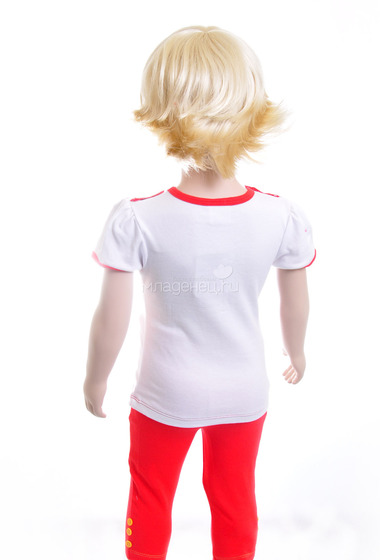 Комплект одежды Дисней Винни футболка и бриджи, для девочки, цвет белый  1