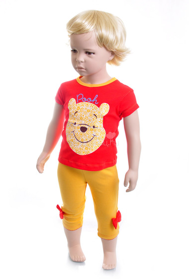 Комплект одежды Дисней Винни футболка и бриджи, для девочки, цвет красный  0