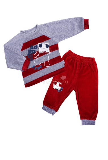 Комплект одежды Estella для мальчика, брюки, толстовка, цвет - Бордо  0
