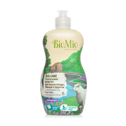 Экологичное средство для мытья посуды овощей и фруктов BioMio 450 мл. с эфирным маслом лаванды экстрактом хлопка и ионами серебра 450 мл