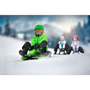 Санки-снегокат Gismo Riders Stratos c рулем и тормозом Черно- зеленый 8