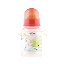 Бутылочка Lubby с латексной соской 125 мл (с 0 мес)