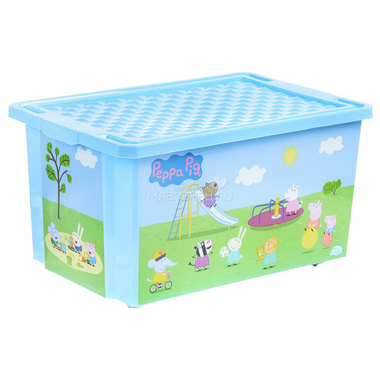 Ящик для хранения игрушек Little Angel X-Box Свинка Пеппа 57л голубой 0