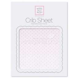 Простынь SwaddleDesigns Fitted Crib Sheet Lt. PP w/PP Dots