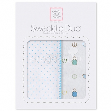 Набор пеленок SwaddleDesigns Swaddle Duo BL Peace/LV/SW 0