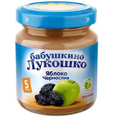 Пюре Бабушкино лукошко фруктовое 100 гр Яблоко с черносливом (с 5 мес) 0