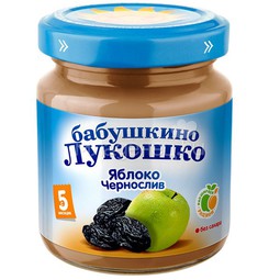 Пюре Бабушкино лукошко фруктовое 100 гр Яблоко с черносливом (с 5 мес)