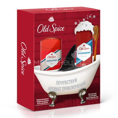 Подарочный набор Оld Spice Твердый дезодорант WhiteWater 50 мл + Гель для душа WhiteWater 250 мл 0