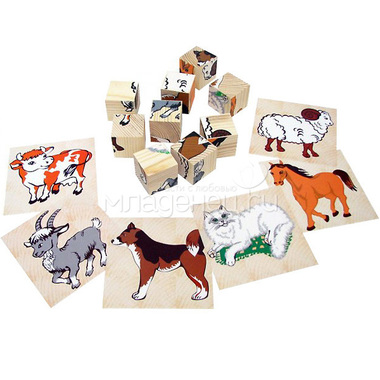 Кубики Томик Домашние животные (9 кубиков) 2
