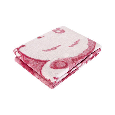 Одеяло Споки Ноки байковое 100% хлопок 100х140 жаккардовое Медвежонок розовый 0