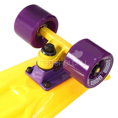 Скейтборд Y-SCOO Fishskateboard 22" винил 56,6х15 с сумкой Yellow/Dark Purple 3