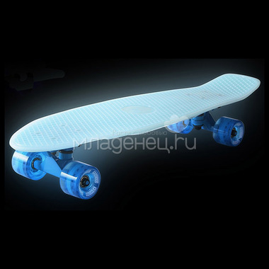 Скейтборд Y-SCOO Big Fishskateboard GLOW 27" винил 68,6х19 с сумкой Blue/Blue 4
