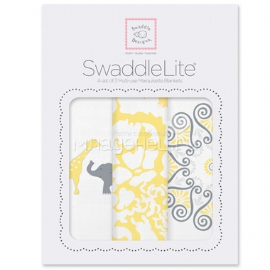 Набор пеленок SwaddleDesigns SwaddleLite SC Elephant/Chickies 0