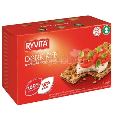 Хлебцы RYVITA 250 гр Ржаные из цельного зерна "Dark Rye" 12 шт 0