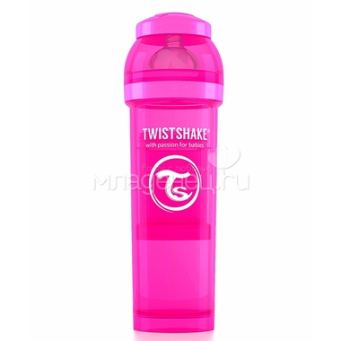 Бутылочка Twistshake 330 мл Антиколиковая (с 0 мес) розовая 1