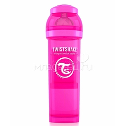 Бутылочка Twistshake 330 мл Антиколиковая (с 0 мес) розовая