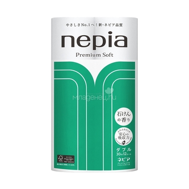 Туалетная бумага Nepia Premium Soft (2 сл) с ароматом мыла 12 рулонов 0
