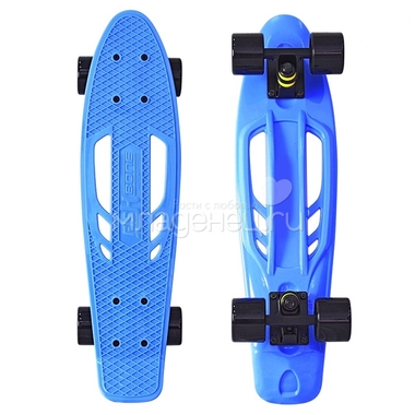 Скейтборд Y-SCOO Skateboard Fishbone с ручкой 22" винил 56,6х15 с сумкой Blue/Black 0