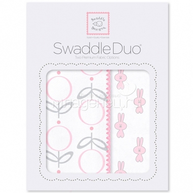 Набор пеленок SwaddleDesigns Swaddle Duo Pink Little Bunnie 0