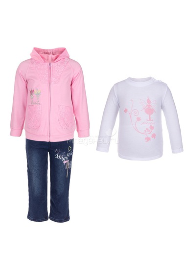 Комплект Bony Kids 3 в 1 (брюки+кофта+джемпер) цвет - Розовый  0