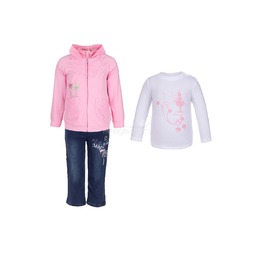 Комплект Bony Kids 3 в 1 (брюки+кофта+джемпер) цвет - Розовый 