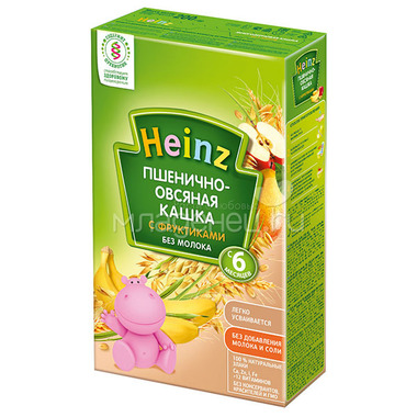 Каша Heinz безмолочная 200 гр Пшенично-овсяная с фруктами (с 6 мес) 0