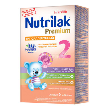 Заменитель Nutrilak Premium Гипоаллергенный 350 гр № 2 (с 6 мес) 2
