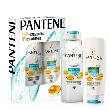 Набор уход за волосами Pantene Aqua Light Легкий питательный шампунь 250 мл + бальзам-ополаскиватель 200 мл 1