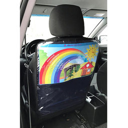 Защитная накидка ProtectionBaby на спинку переднего сиденья автомобиля Формы, цвета, часы